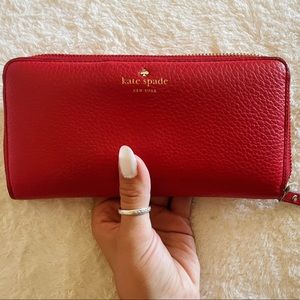 Red Kate Spade Clutch Wallet